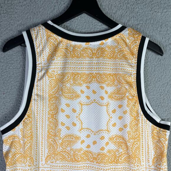 Baroque Bandana Print Gold Tank Top Men’s Medium Sleeveless Streetwear G-NET - Picture 2 of 10